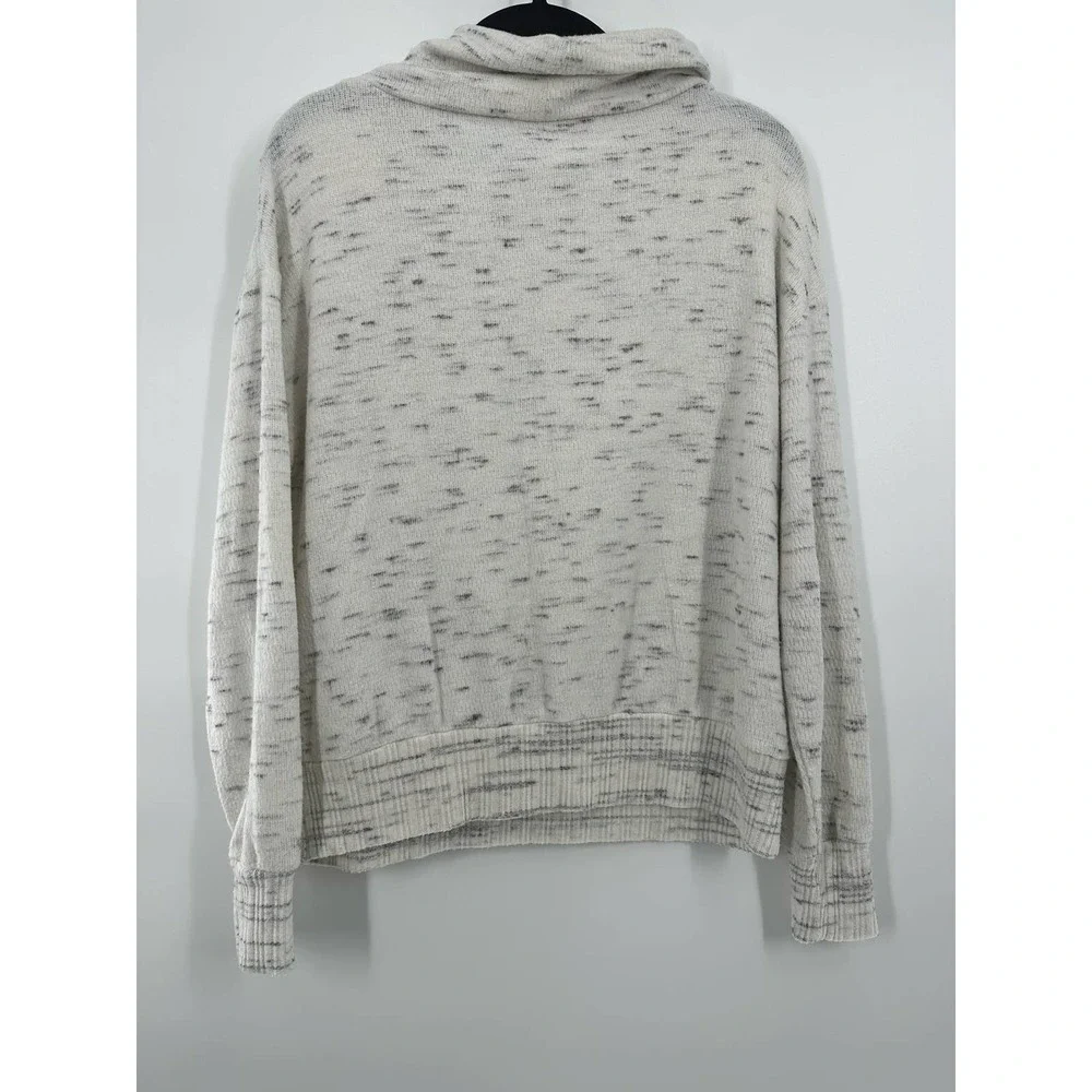 Anthropologie Darcy Cowl Neck Pullover Size XS heathered white/gray